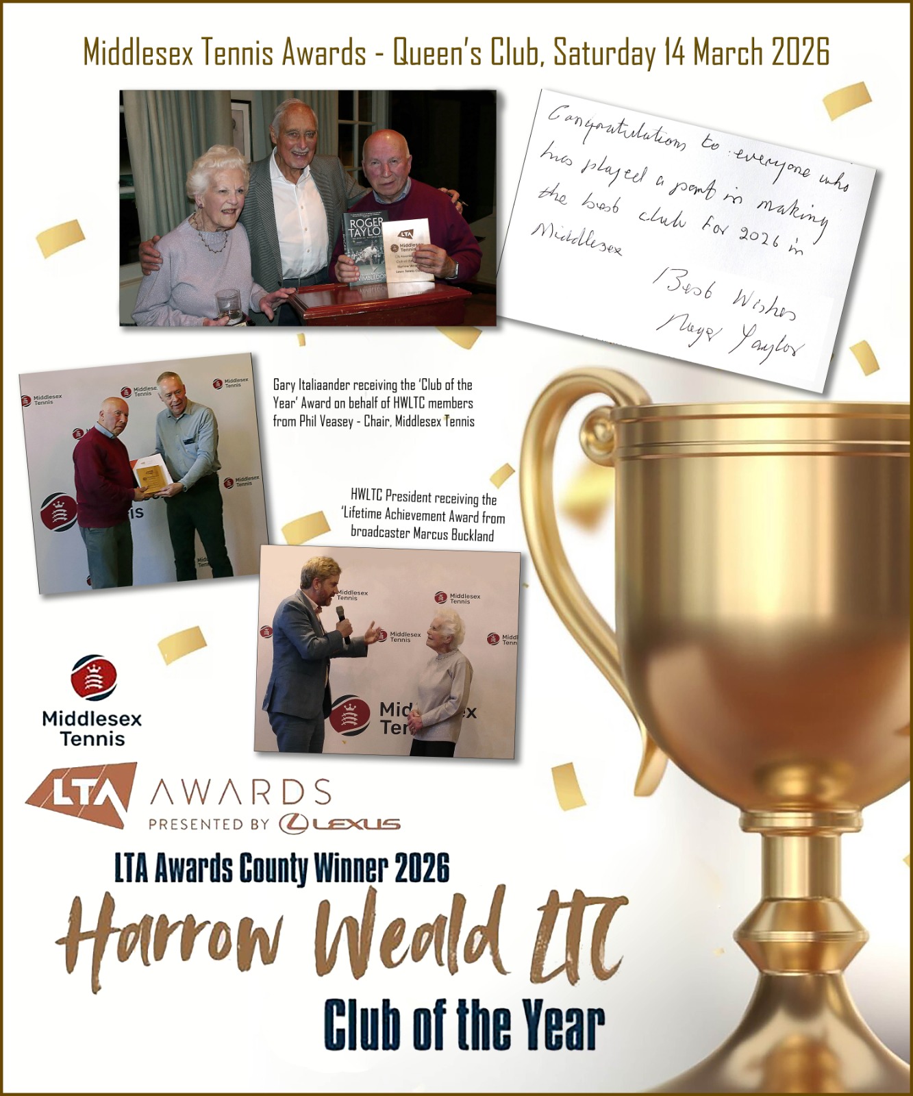 Middlesex LTA 2026 Tennis Club of the year award - March 2026